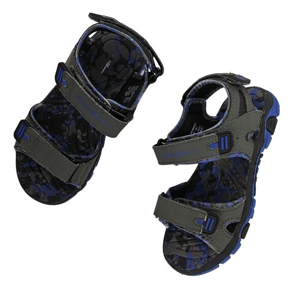 Eddie Bauer Boys 1 Adjustable Sandals Hiking Walking Hook & Loop Blue Gray Kids - Picture 1 of 10